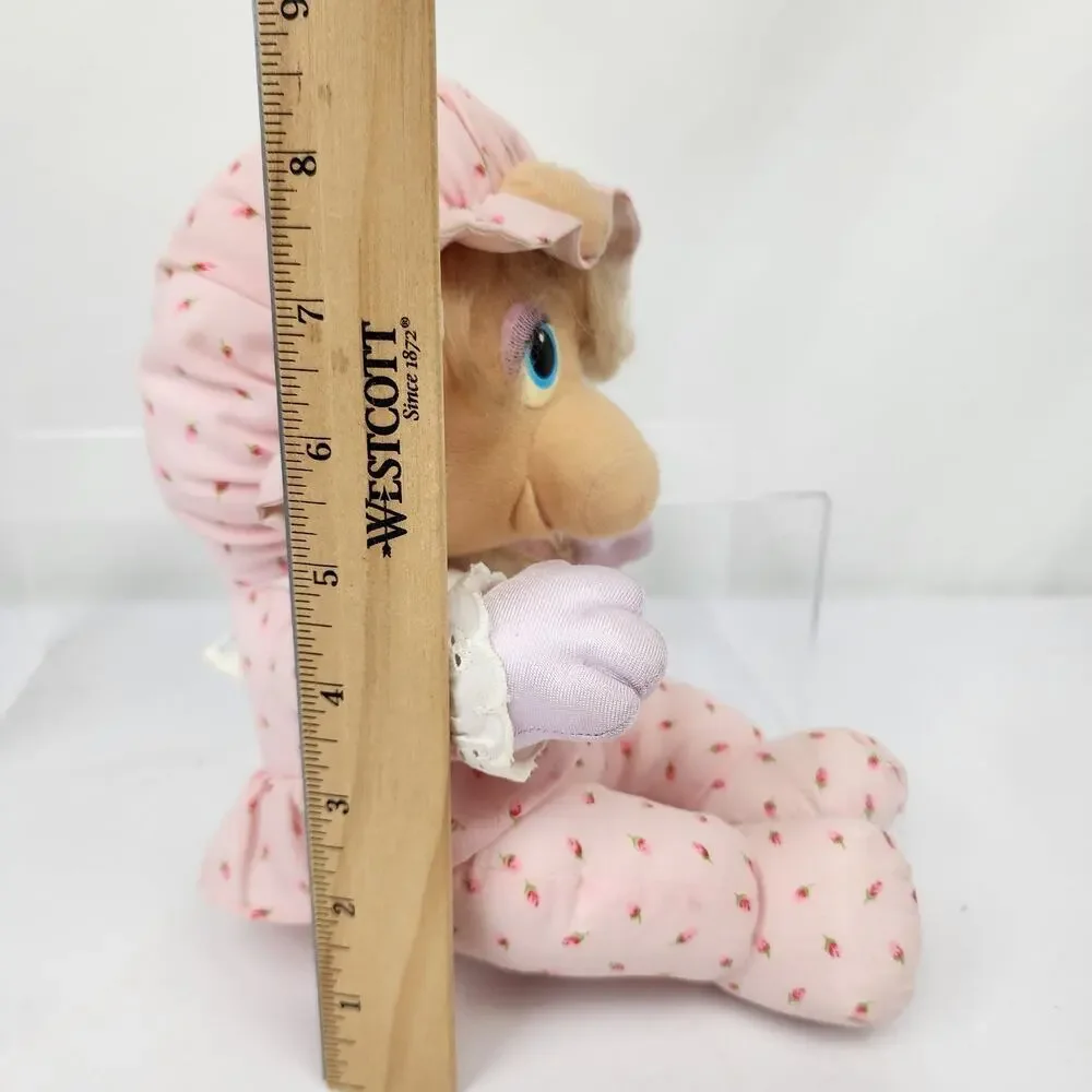 1984 Miss Piggy 9” Hasbro Softies Plush Pampers Muppet Babies Stuffed Doll Pink